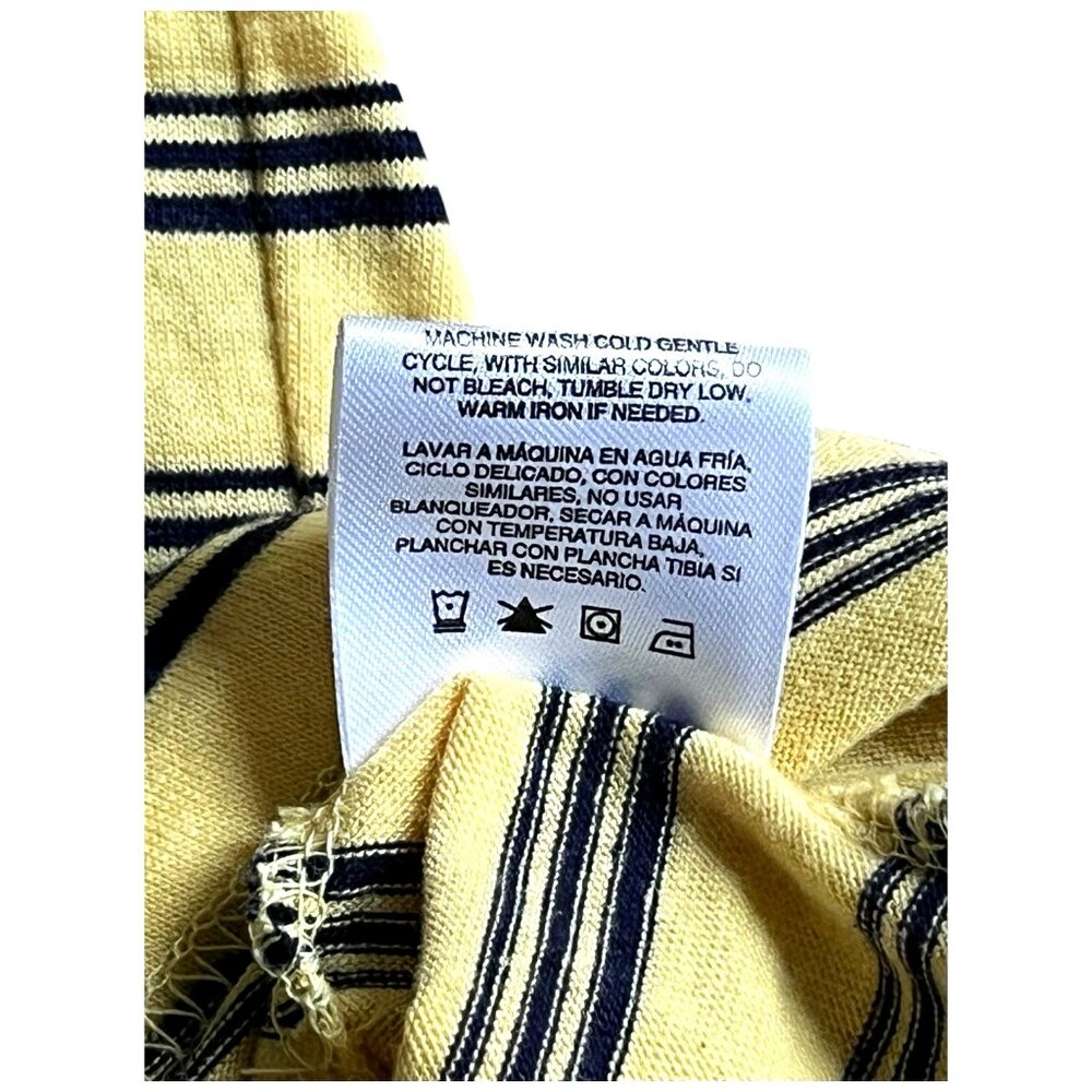 Mens Yellow Striped Polo Short Sleeve Shirt By Covington XXL Cotton Polyester - Picture 8 of 8